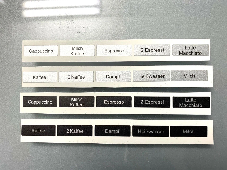 Beschriftungsset Kaffeevollautomaten Saeco Jura DeLonghi Aufkleber Tasten ******