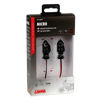 Led Micro Arrows for Motorcycle Engine Smoke Lens Orange Light Approved 35x18 mm