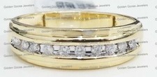 10k Yellow Gold Men Diamonds Wedding Band Anniversary Ring Round Channel Setting