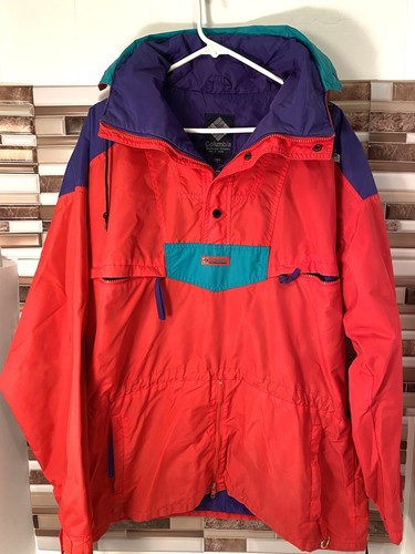 Vintage Colombia Neon Color Block Qtr 