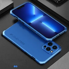 For iPhone 15 16 Pro Max 13 Shockproof Hybrid Metal Frame Slim Hard PC Back Case