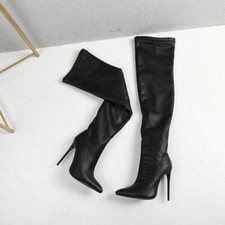 Women's Pointy Toe Stretch Boots Over The Knee Thigh High Party High Heel Shoes