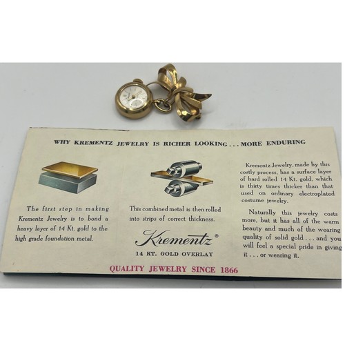 Krementz Jewelers Ladies Rolled Gold lapel watch, post WWII w/ pamphlet - 第 5/5 張圖片