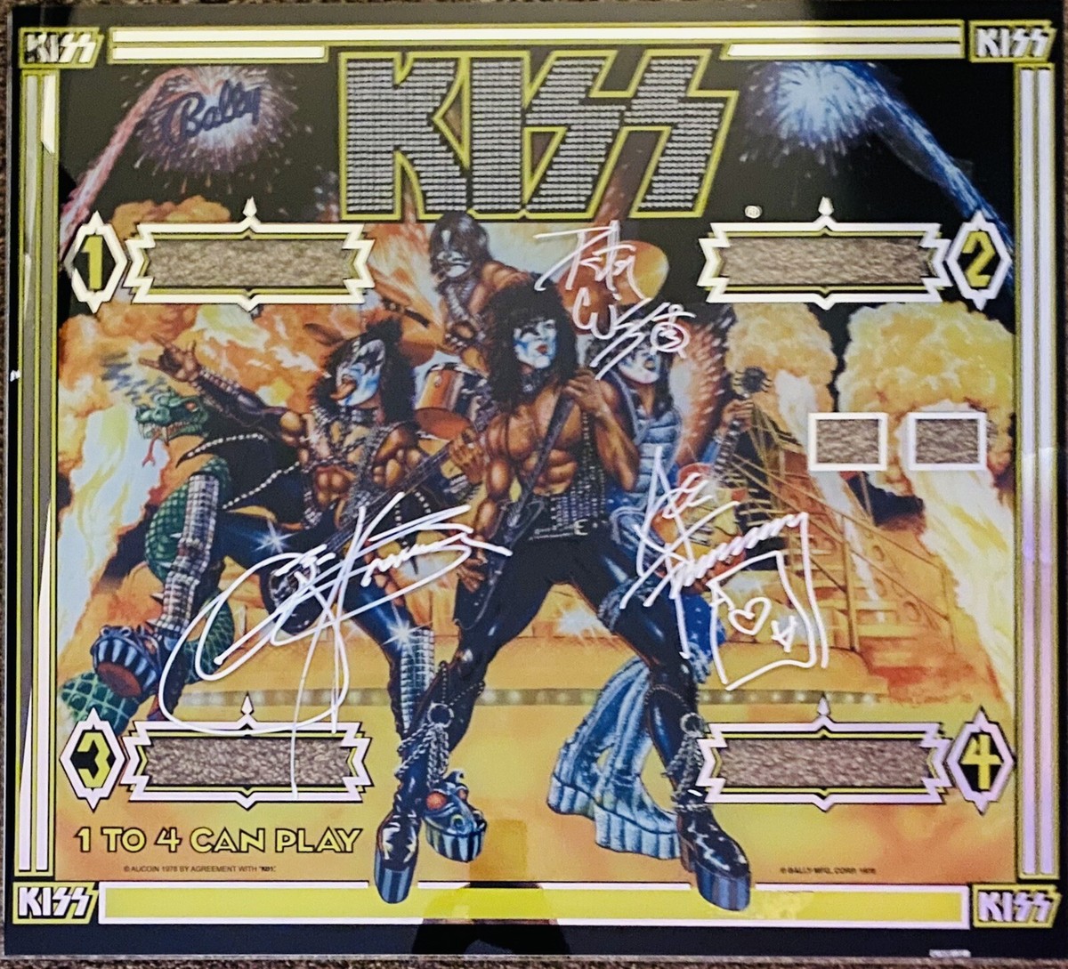KISS Signed Pinball Gene Simmons Autographed Pinball W Peter Criss