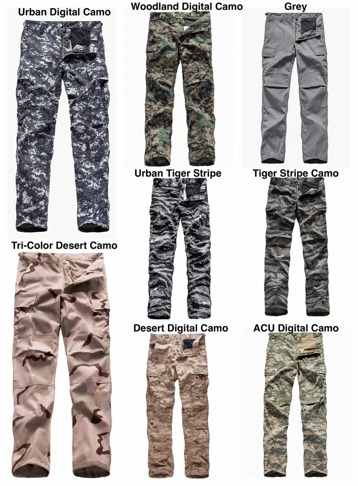 BACKBONE Mens Military Tactical BDU Camouflage Pants Casual Cargo Pants Trousers - Image 4 of 4
