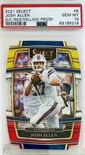 2021 Panini Select Josh Allen Concourse Die-cut Red Yellow Prizm No. 6 PSA 10 💎
