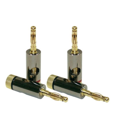 Dynavox High-End Bananenstecker 4er Set vergoldet / Gold Plated Banana Plug