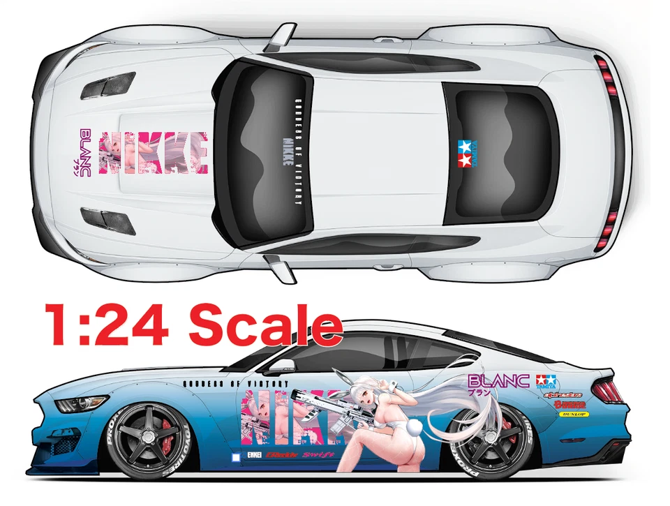 1x NIKKE  Anime Water Slide Decal White Toner  1/24 - 1/28 RC Model Dicast # 450 - Image 4 of 4