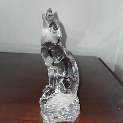 LENOX CRYSTAL ''THE KEEPER OF THE WILD'' HOWLING WOLF FIGURINE 7.5'' TALL (no Box)