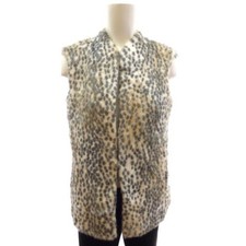 Pelzweste N3 MARC CAIN beige grau 38 Pelzjacke Punkte Wildkatze Pelz  Weste EDEL