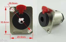 50pcs 3 Pole 6.35mm 1/4" Female Jack Panel Chassis Lock Socket Audio Connector