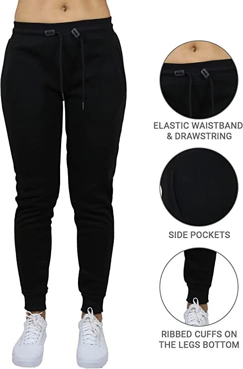 Womens Loose Fit Classic Fleece Jogger Pants Running Active Gym Lounge NEW - Image 3 of 4