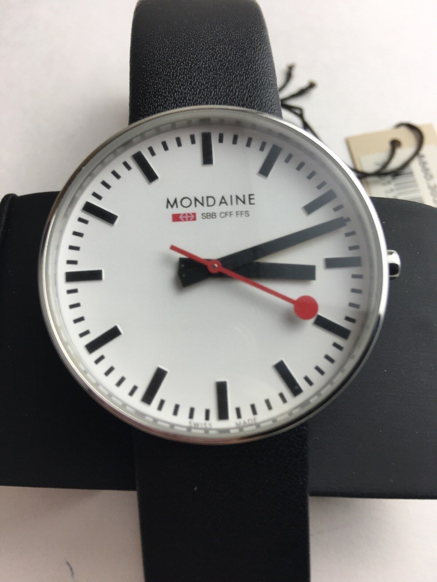 Mondaine Watch Elegant A660 . 30328.11SBB Black Leather Analog 