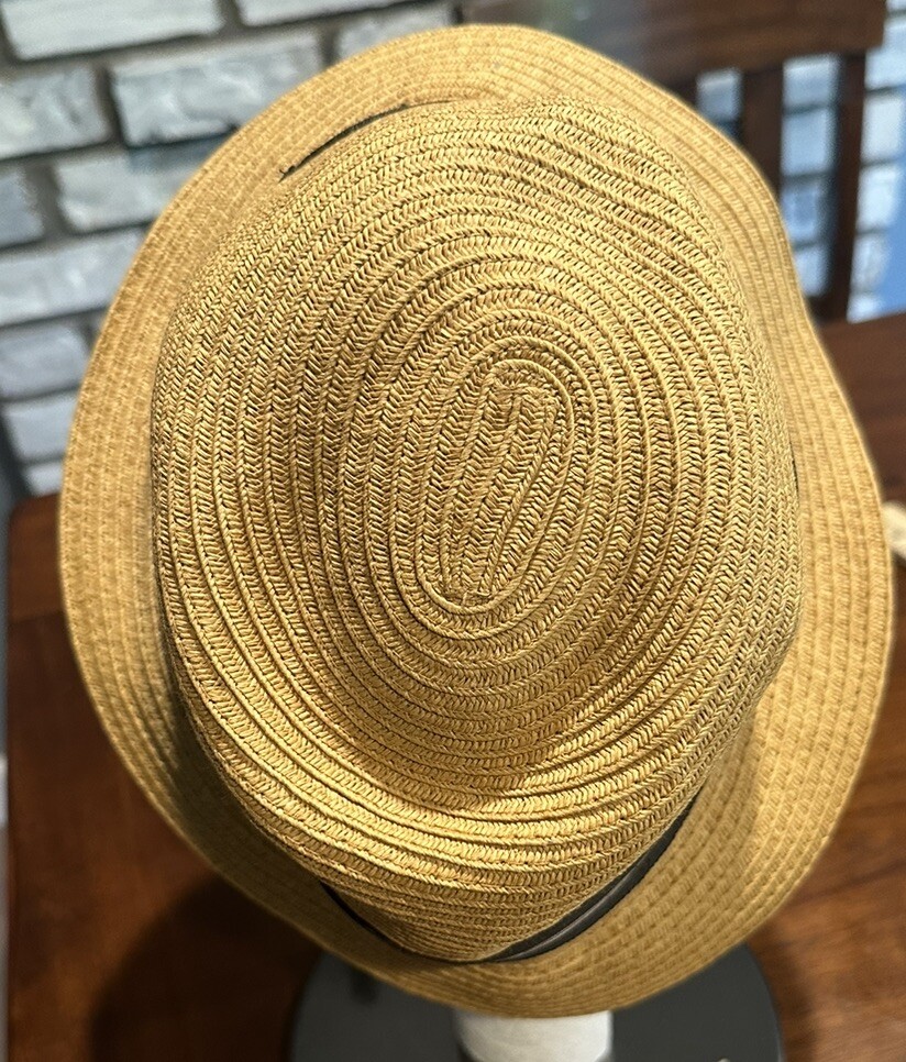 Vintage Goorin Bros Fedora Hat 100% Paper Tan Black Band Size Small Hipsters Vintage Goorin Bros Fedora Hat 100% Paper Tan Black Band  main image 3