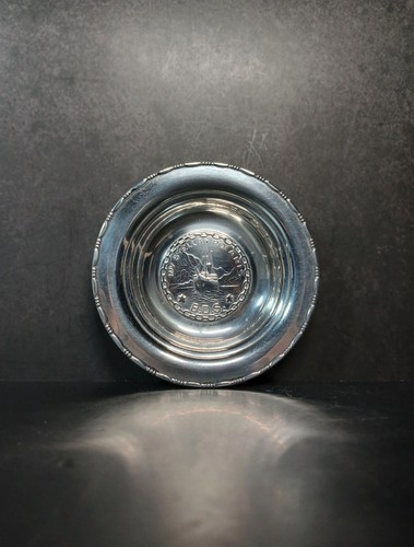 Norwegian 830S Silver Stella Polaris Ship Souvenir Dish M.Aase 3.5"