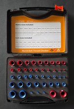 44PCS Inch Metric Set Nut Bolt Thread Checker Identifier Thread Gauges Box