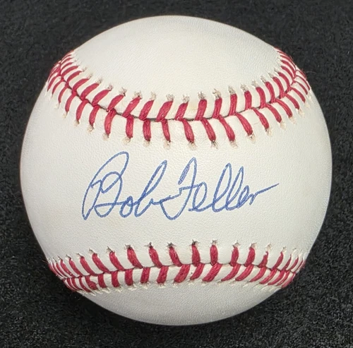 BOB FELLER Signed Official Baseball-HALL OF FAME-CLEVELAND INDIANS-JSA