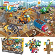 48 Pieces Jumbo Floor Puzzles for ages 3-5, Puzzle for Kid Ages 4-6, Construc...