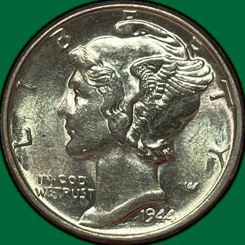 1944 Mercury Dime Silver Brilliant Uncirculated BU Coin #32375