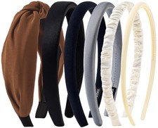 6 Pack Brown Headbands Women Girls Non Slip Padded Wide Trendy Accessory