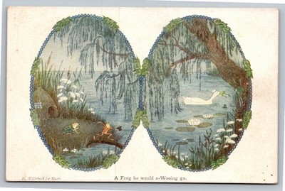 A Frog He Would A-Wooing Go H. Willebeek Le Mair Nursery Rhyme Postcard