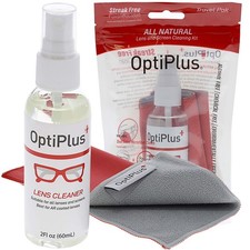 All-Natural Lens Cleaning Spray and Dual-Purpose Microfiber Cloth Streak-Fr...