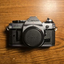 Canon AE-1 Program Black Silver Vintage 35mm SLR Film Camera Body