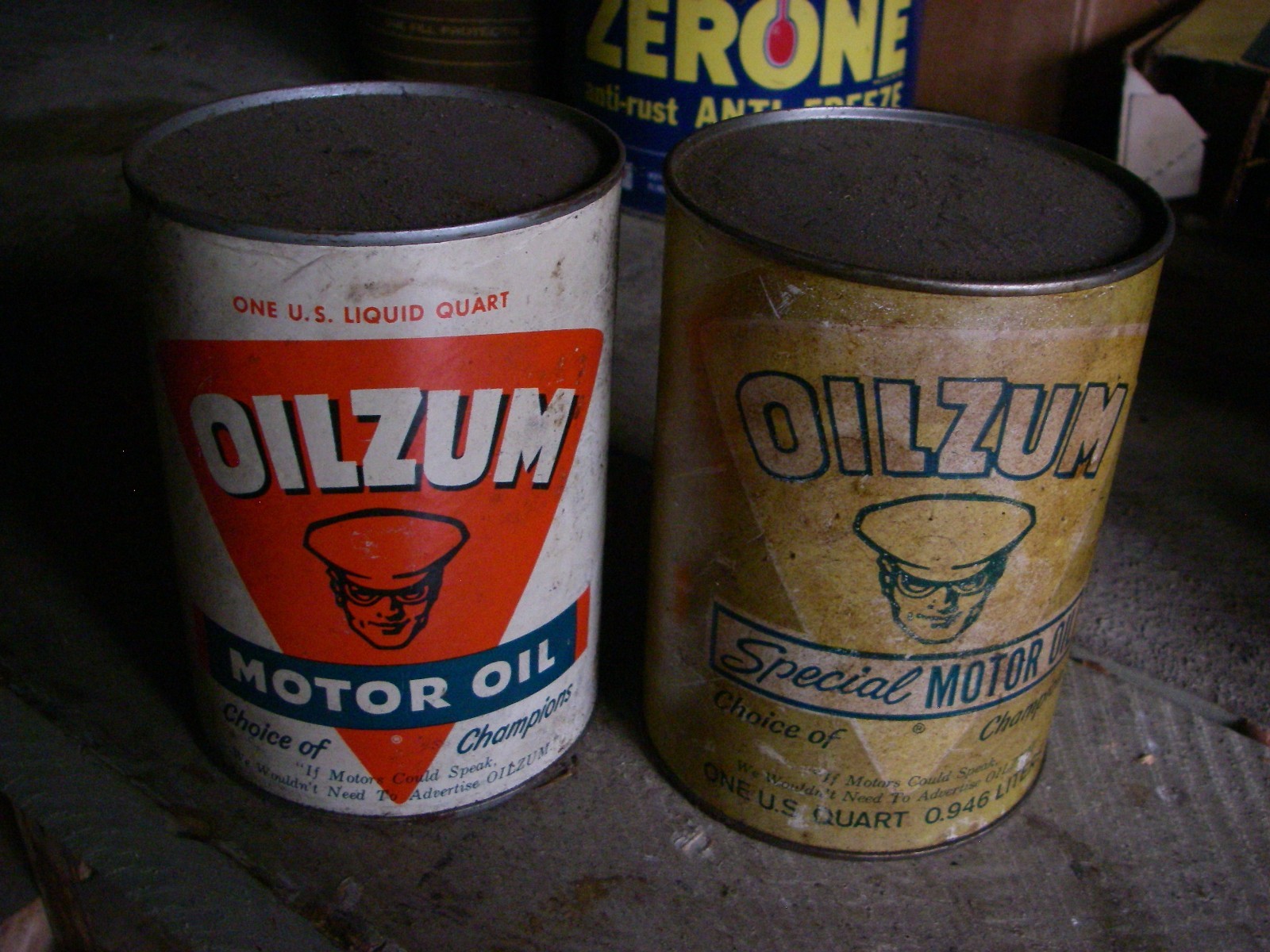 vintage oilzum oil cans advertising