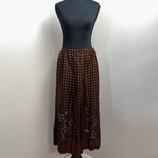 Vtg Umi Collections by Anne Crimmins Skirt Women's 8 Paisley Academia Silk Wool