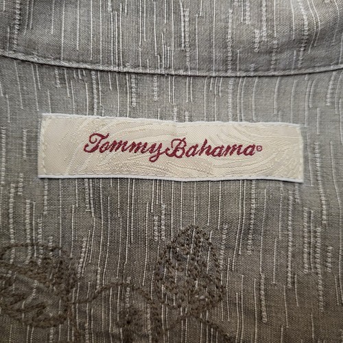 Tommy Bahama Beige Sand Maui Border Silk Camp Shirt Tropical Button Up L - Picture 5 of 11