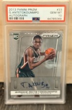 2013-14 Panini Prizm Giannis Antetokounmpo Rookie Auto RC #33 PSA 10 GEM MINT