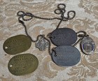 WWII USMCR Dog Tags - Set of 4 Matching w/Two Sterling Silver Religious Pendants — photo 1