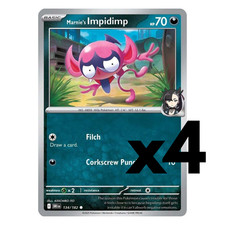 4x Marnie's Impidimp - 134/182 -  SV10: Destined Rivals Pokemon Playset x4