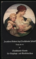 Postal donación de Alemania para la protección de bebés y niños pequeños,...