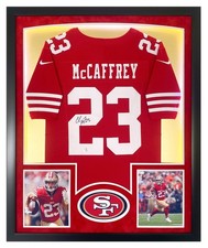 Christian McCaffrey Autographed San Francisco 49ers Framed Jersey w/LED Lights