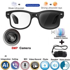 Transparent AI Smart Glasses Multifunctional Camera Bluetooth Call Photochromic
