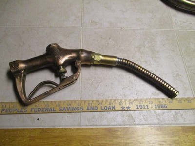 VTG Brass Buckeye 800B Visible Gas Pump Nozzle Handle 800-B Polished Oil Flex