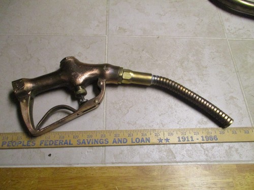 VTG Brass Buckeye 800B Visible Gas Pump Nozzle Handle 800-B Polished Oil Flex