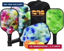 Pickleball Set - Fiberglass Paddles for Adults Kids, Balls Bag - Starter Kit