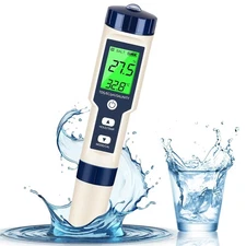 Professional 5-in-1 Water Tester Tool PH/TDS/EC/Salinity/Temperature for Pool