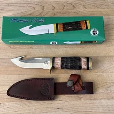 Chipaway Cutlery Fixed Blade Hunting Knife w/ Gut Hook, Sheath & Box