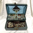 Vintage Estate Jewelry Box Filled With Costume Jewelry Lot