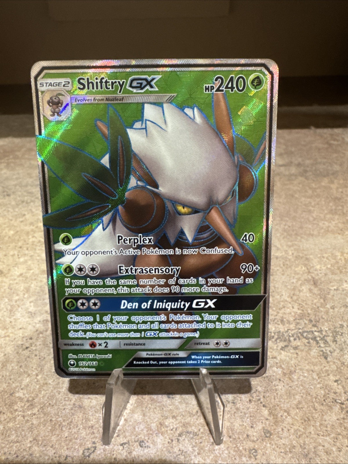 Shiftry GX 152/168 Celestial Storm NM Full Art Ultra Rare Pokemon Card