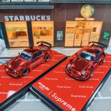 Flame 1:64 Porsche RWB 993/964 Red Alloy Diecast Car Model Collection Gifts