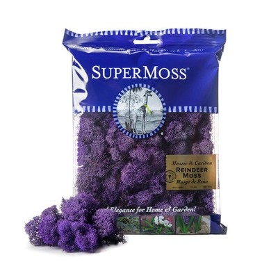 Preserved Reindeer Moss 2oz Purple 80.75 Cubic Inch Bag SuperMoss 25124 Appx.