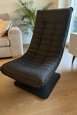 Fabric Relax Armchair 360° Recliner Accent Chair Black Upholstered Lounge Seat