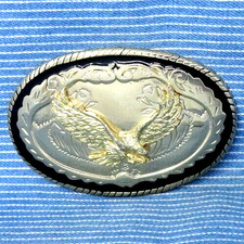Western Eagle Belt Buckle Cowboy Cowgirl Sportsman Biker Vtg 80s USA   .TYC092