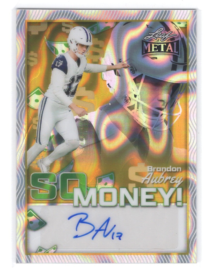 2025 Leaf Metal BRANDON AUBREY Auto 1/1 Gold Lava Beauty!!! Cowboys view 1