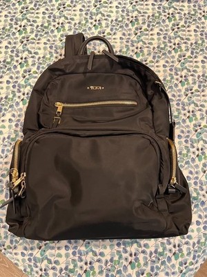 TUMI Voyageur Carson Backpack - Black Gold Hardware + Alpha Cord Pouch