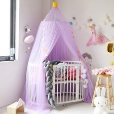 Jolitac Princess Bed Canopy for Girls Room Mosquito Net Play Tent, Purple